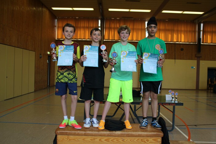 Siegerehrung der AK I der Jungen (v.l.): David Barrachina Carmona, Alessandro Eiseman, Finn Hecken und Jatender Singh Jossan.