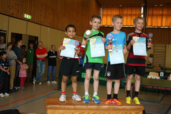 Siegerehrung der AK III der Jungen (v.l.): Shady Gaber Elzaher, Tim Ecker, Theo Sandner und Fabian Setzer.