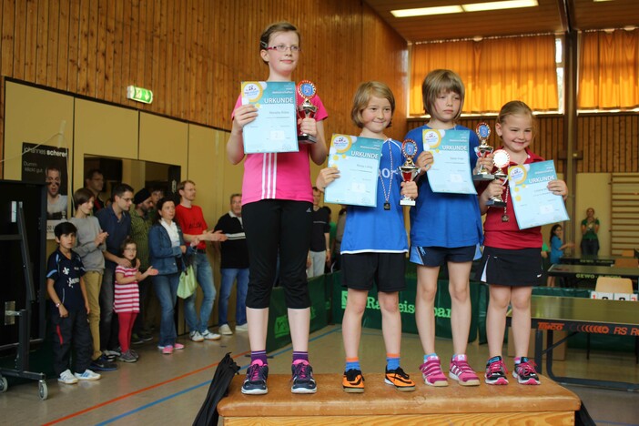 Siegerehrung der AK III der Mädchen (v.l.): Marietta Bläse, Ronja Löbig, Sarah Peter und Lorena Morsch.